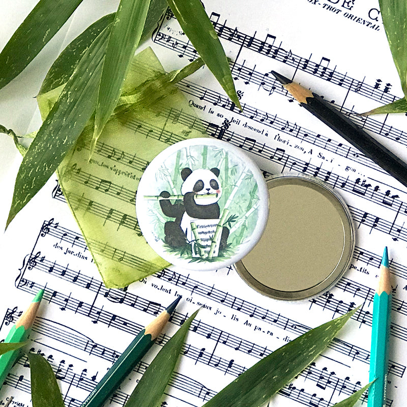 Badge / Magnet / Miroir . Le Panda musicien