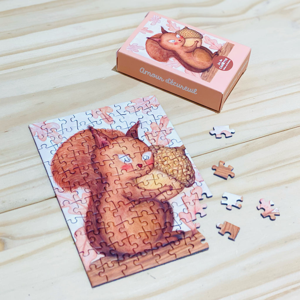 Mini Puzzle 99 pièces Amour d'écureuil