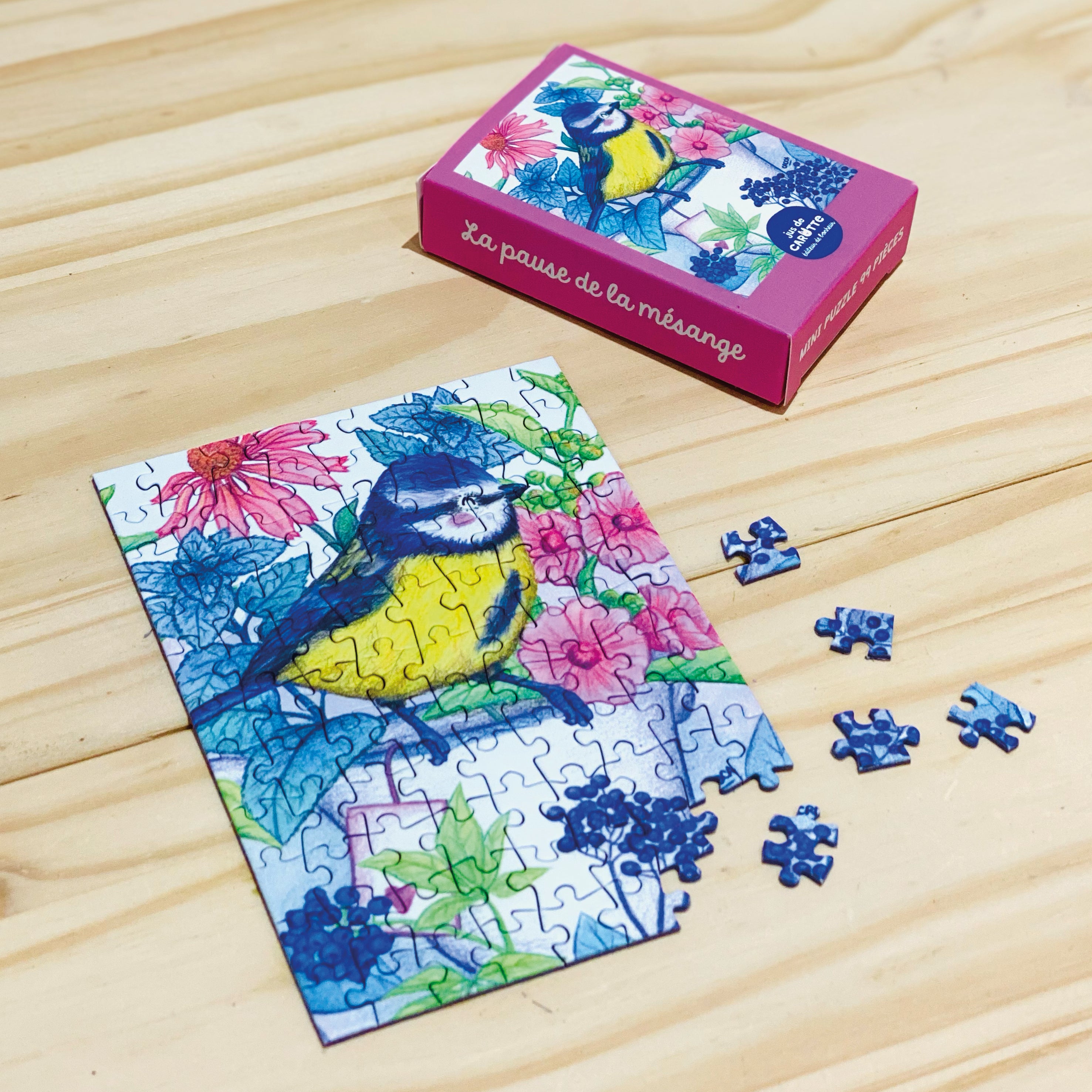 Mini Puzzle 99 pièces La pause de la mésange