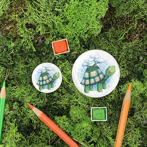 Badge / Magnet . Tortue de Terre