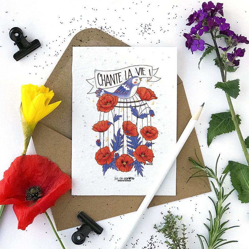 Carte à planter . Chante la vie !