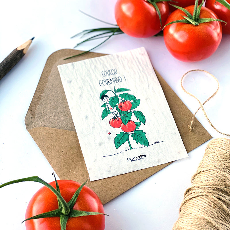 Carte à planter . Coucou gourmand !