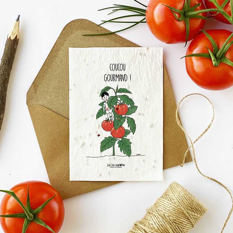 Carte à planter . Coucou gourmand !