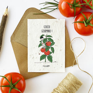 Carte à planter . Coucou gourmand !