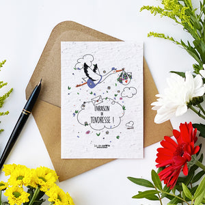 Carte à planter . Livraison de tendresse !