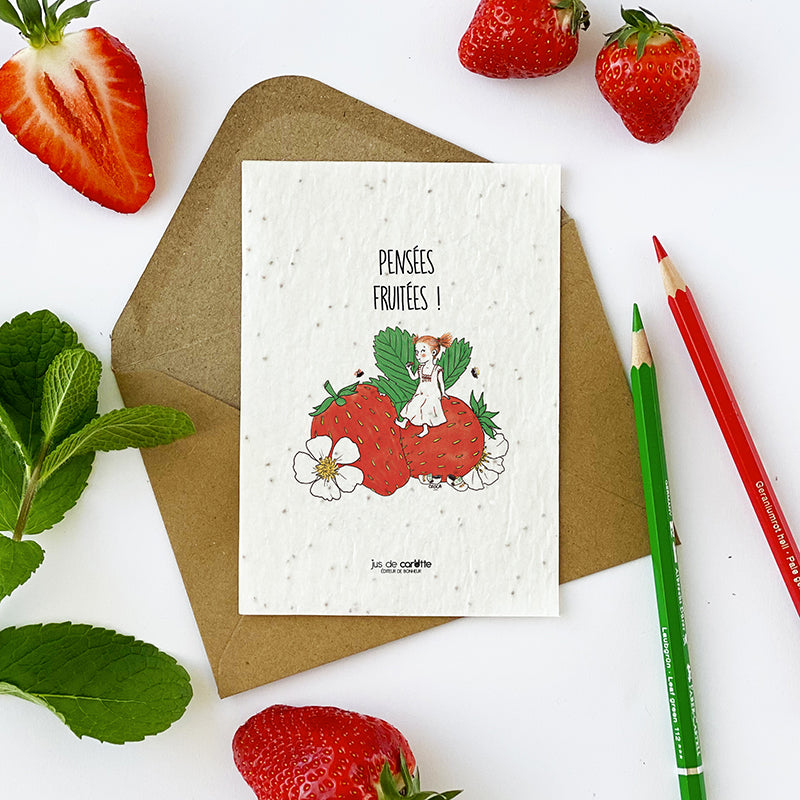 Carte à planter . Pensées fruitées !