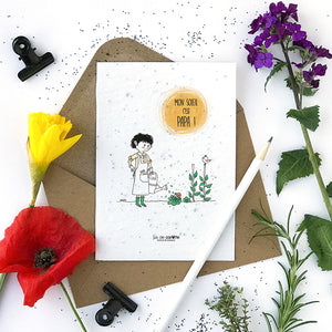 Carte à planter . Mon soleil c'est papa !