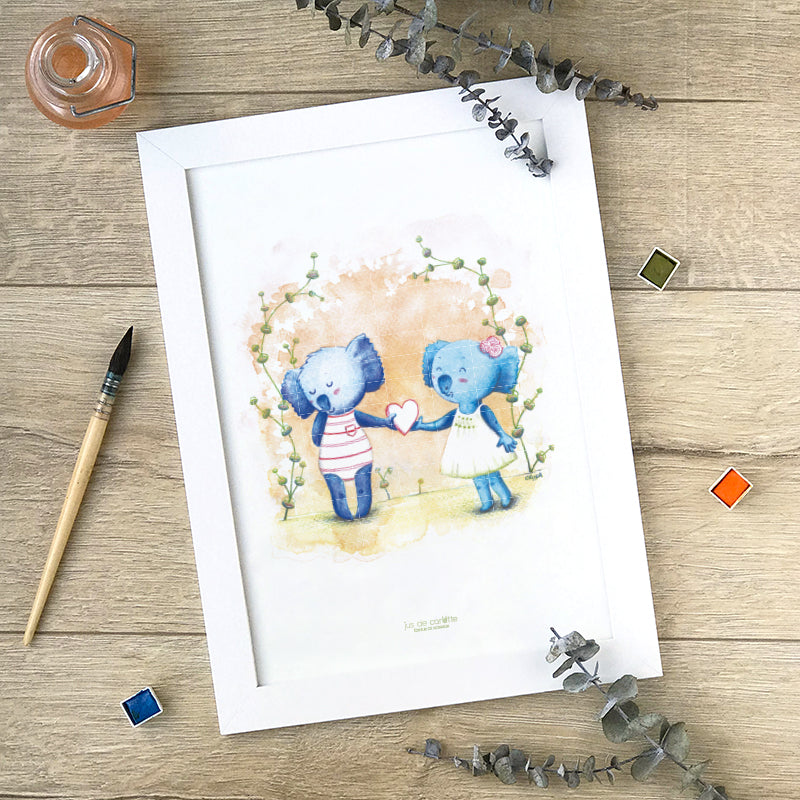 Illustration . Amour de Koalas