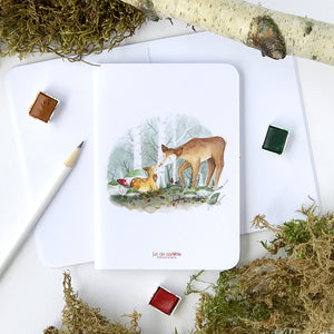 Carnet de notes . Biche et Faon d'automne