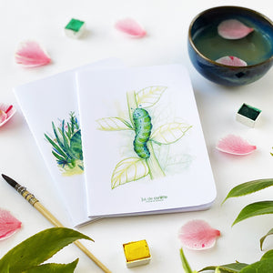 Carnet de notes . Chenille Chlorophylle