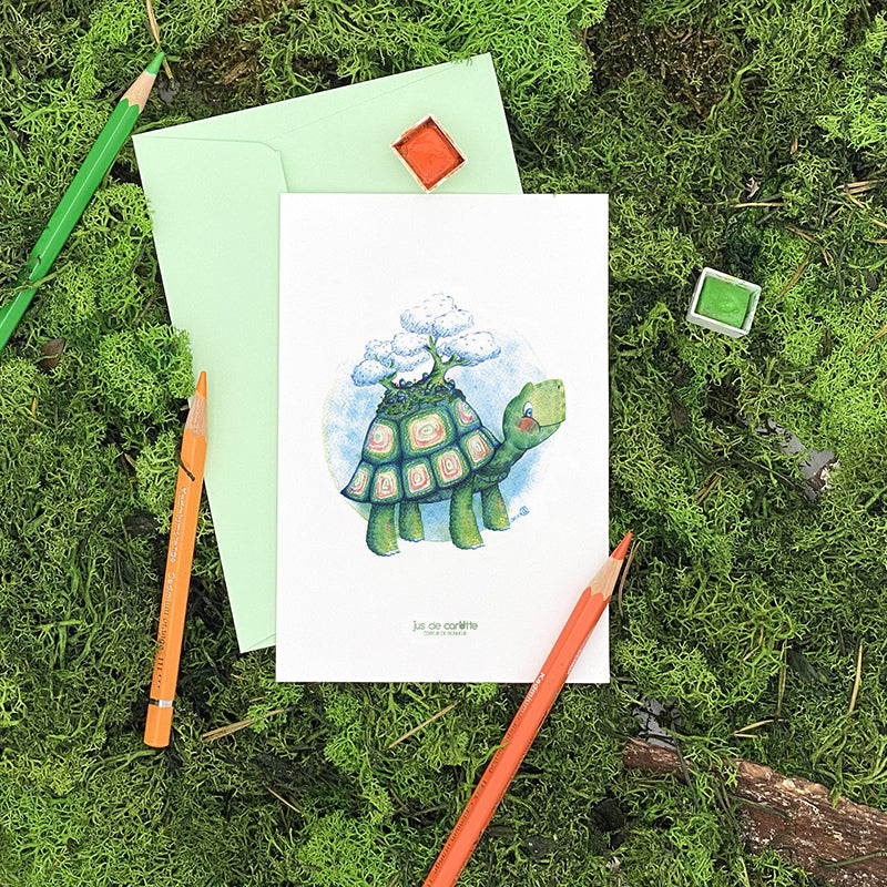 Illustration / Carte d'art . Tortue de Terre