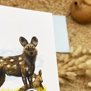 Illustration / Carte d'art . Fifa le lycaon . Le pal Nature
